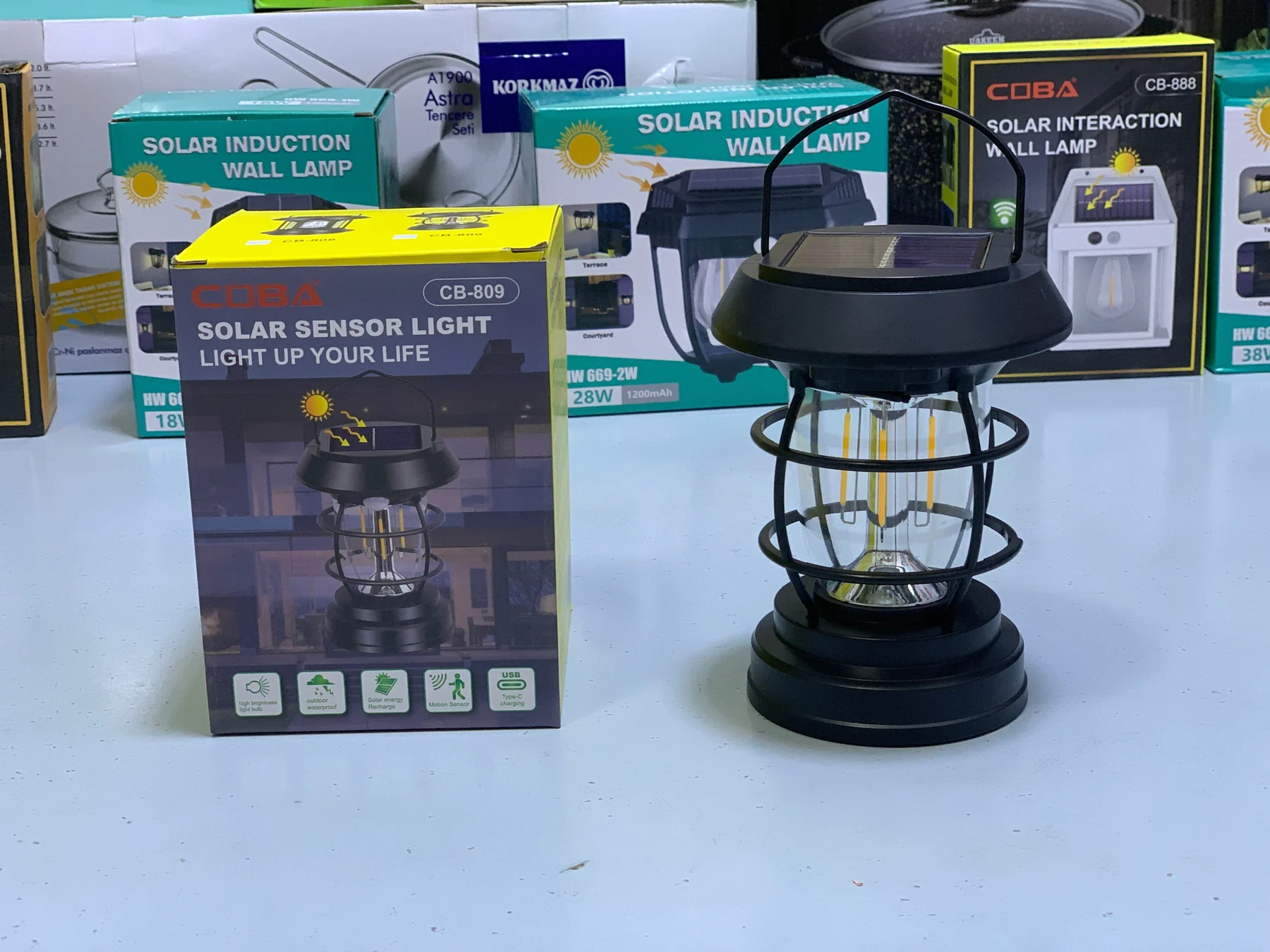 سولار لامپ با سنسور حرکت COBA CB-809 – Solar Sensor Light USB-C، ضدآب